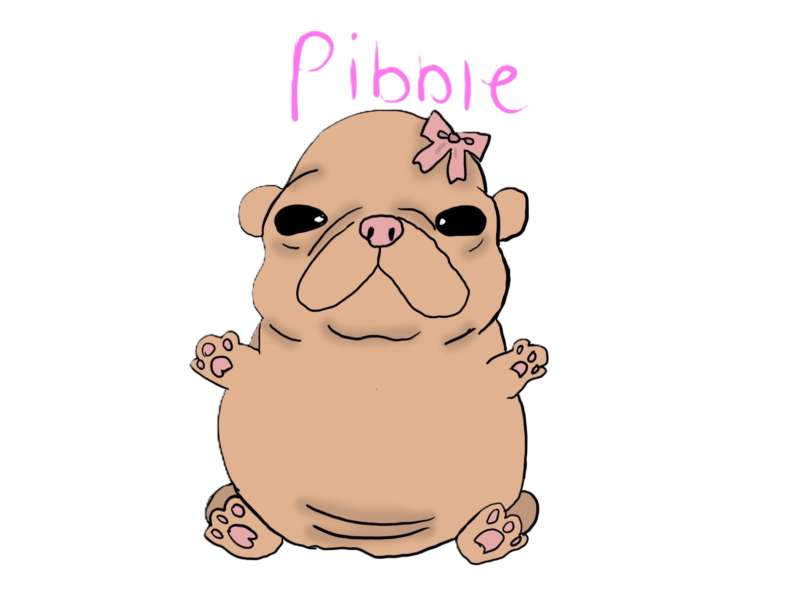 Pibble with a pink bow